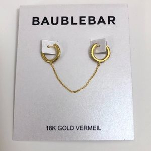 Baublebar 18K Gold Chained Pave Huggie & Cuff